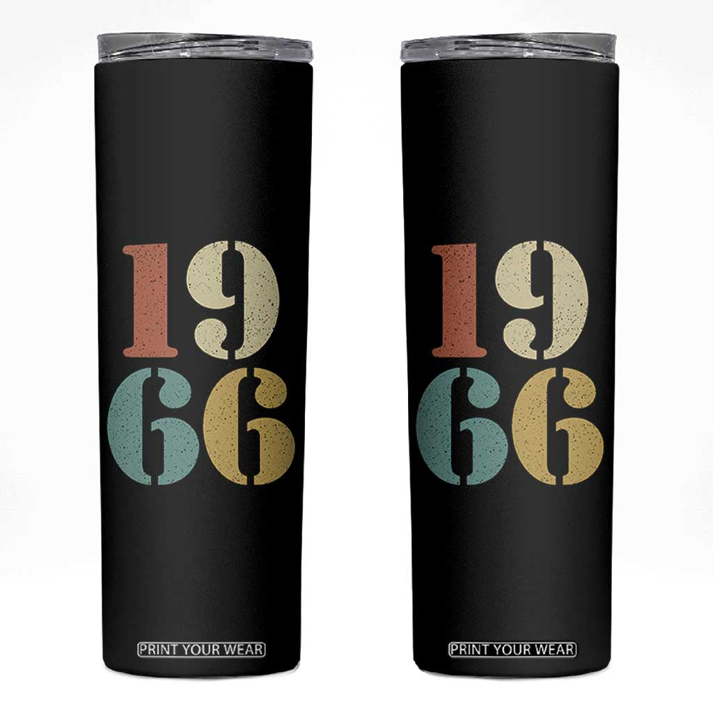 60th Birthday Skinny Tumbler Classic Retro 1966 60 Year Old Gifts TS10 Black Print Your Wear