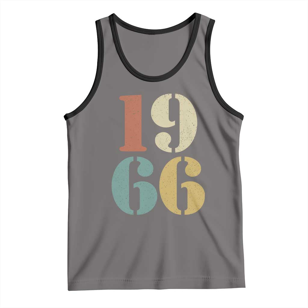 60th Birthday Tank Top Classic Retro 1966 60 Year Old Gifts TS10 Deep Heather Black Print Your Wear