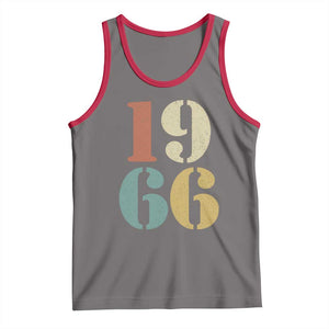 60th Birthday Tank Top Classic Retro 1966 60 Year Old Gifts TS10 Deep Heather Red Print Your Wear