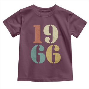 60th Birthday Toddler T Shirt Classic Retro 1966 60 Year Old Gifts TS10 Maroon Print Your Wear