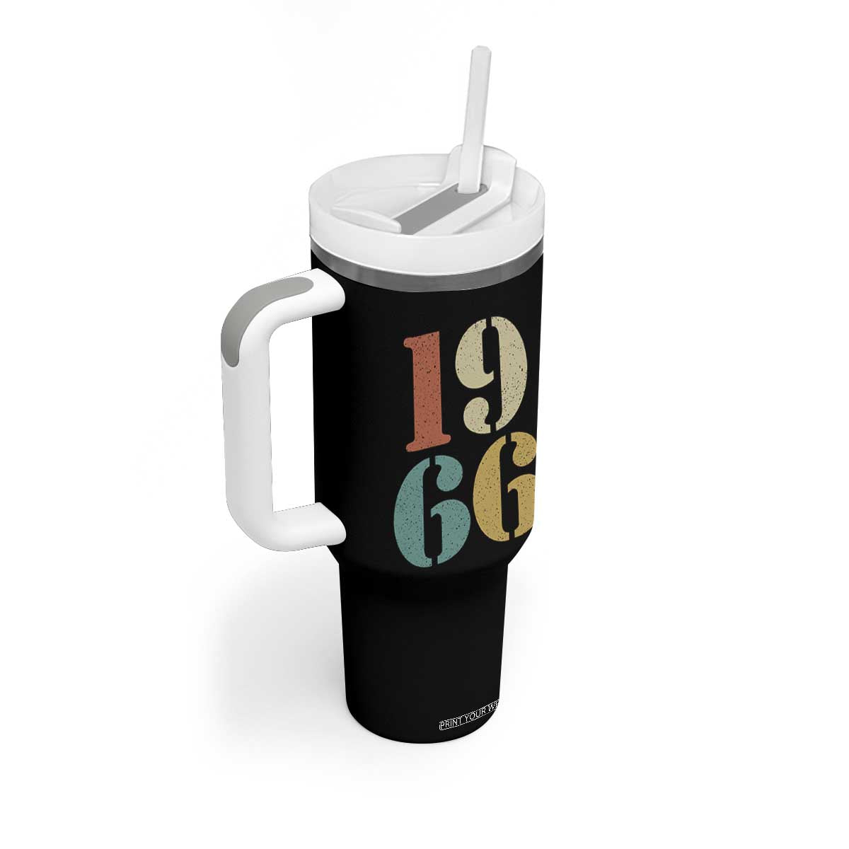 60th Birthday Tumbler With Handle Classic Retro 1966 60 Year Old Gifts TS10 Print Your Wear