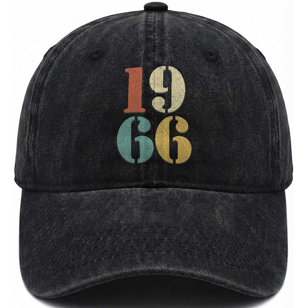 60th Birthday Washed Cotton Baseball Cap Classic Retro 1966 60 Year Old Gifts