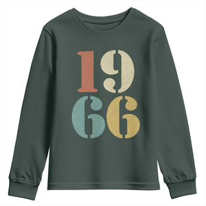 60th Birthday Youth Sweatshirt Classic Retro 1966 60 Year Old Gifts TS10 Dark Forest Green Print Your Wear