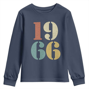 60th Birthday Youth Sweatshirt Classic Retro 1966 60 Year Old Gifts TS10 Navy Print Your Wear