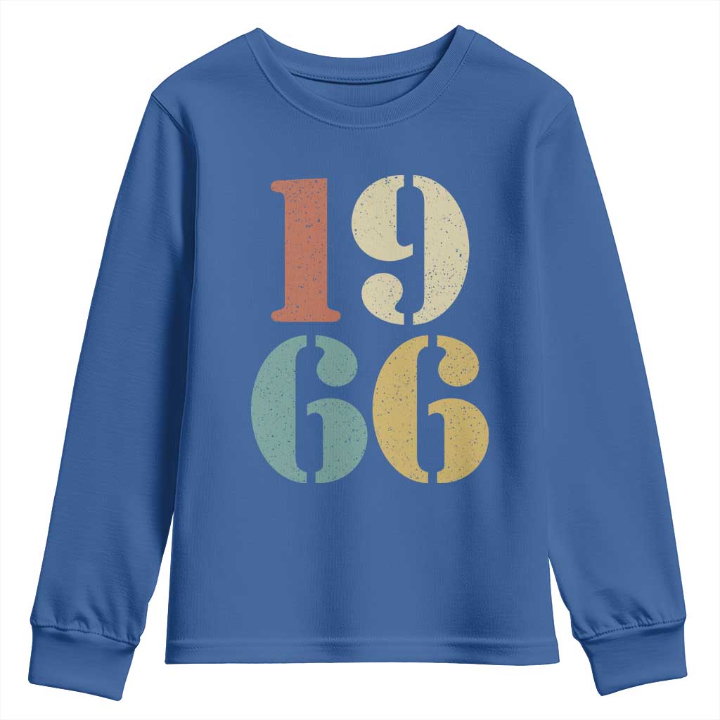 60th Birthday Youth Sweatshirt Classic Retro 1966 60 Year Old Gifts TS10 Royal Blue Print Your Wear