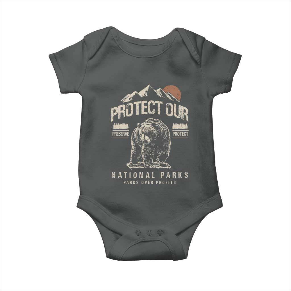 Protect Our National Parks Baby Onesie TS10 Dark Heather Print Your Wear