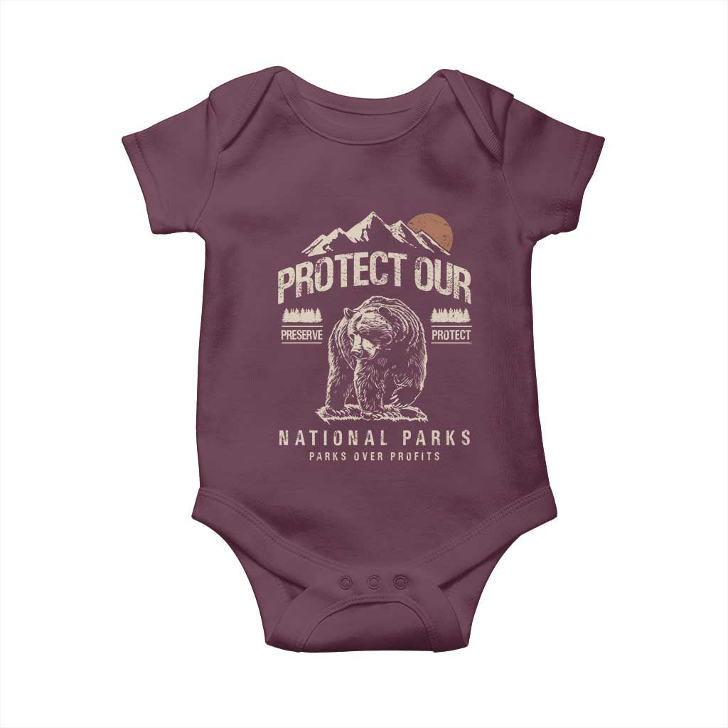 Protect Our National Parks Baby Onesie TS10 Maroon Print Your Wear
