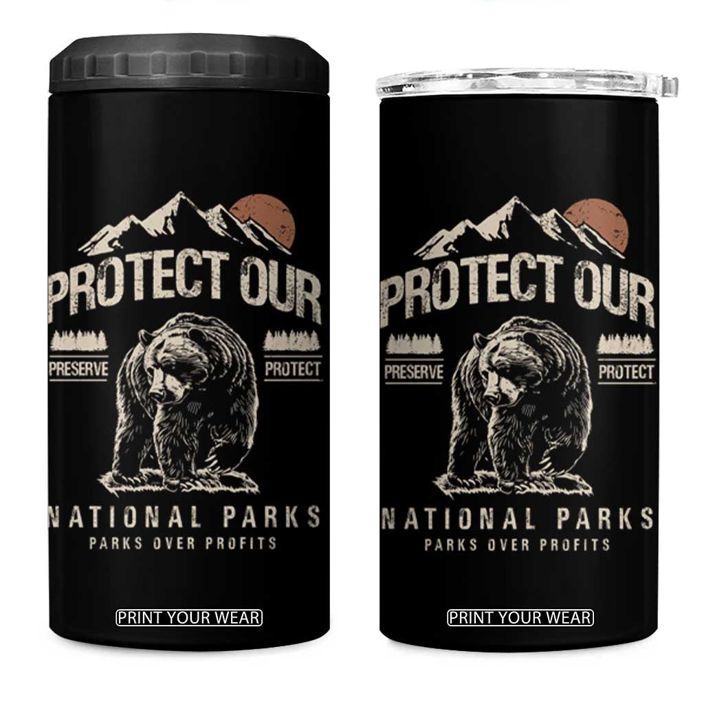 Protect Our National Parks 4 in 1 Can Cooler Tumbler TS10 One Size: 16 oz Black Print Your Wear