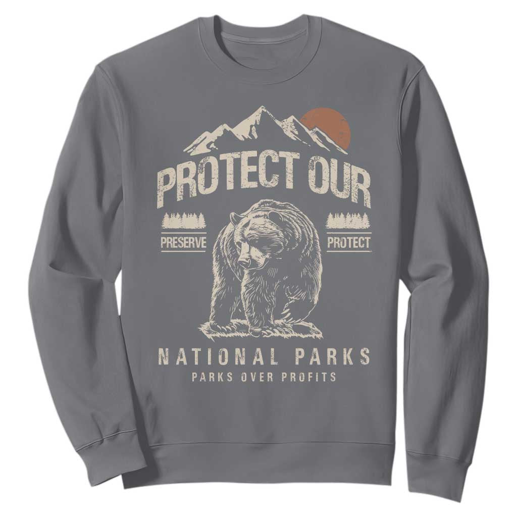 Protect Our National Parks Sweatshirt TS10 Charcoal Print Your Wear