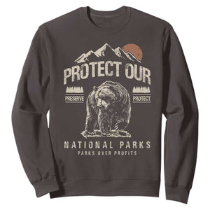 Protect Our National Parks Sweatshirt TS10 Dark Chocolate Print Your Wear