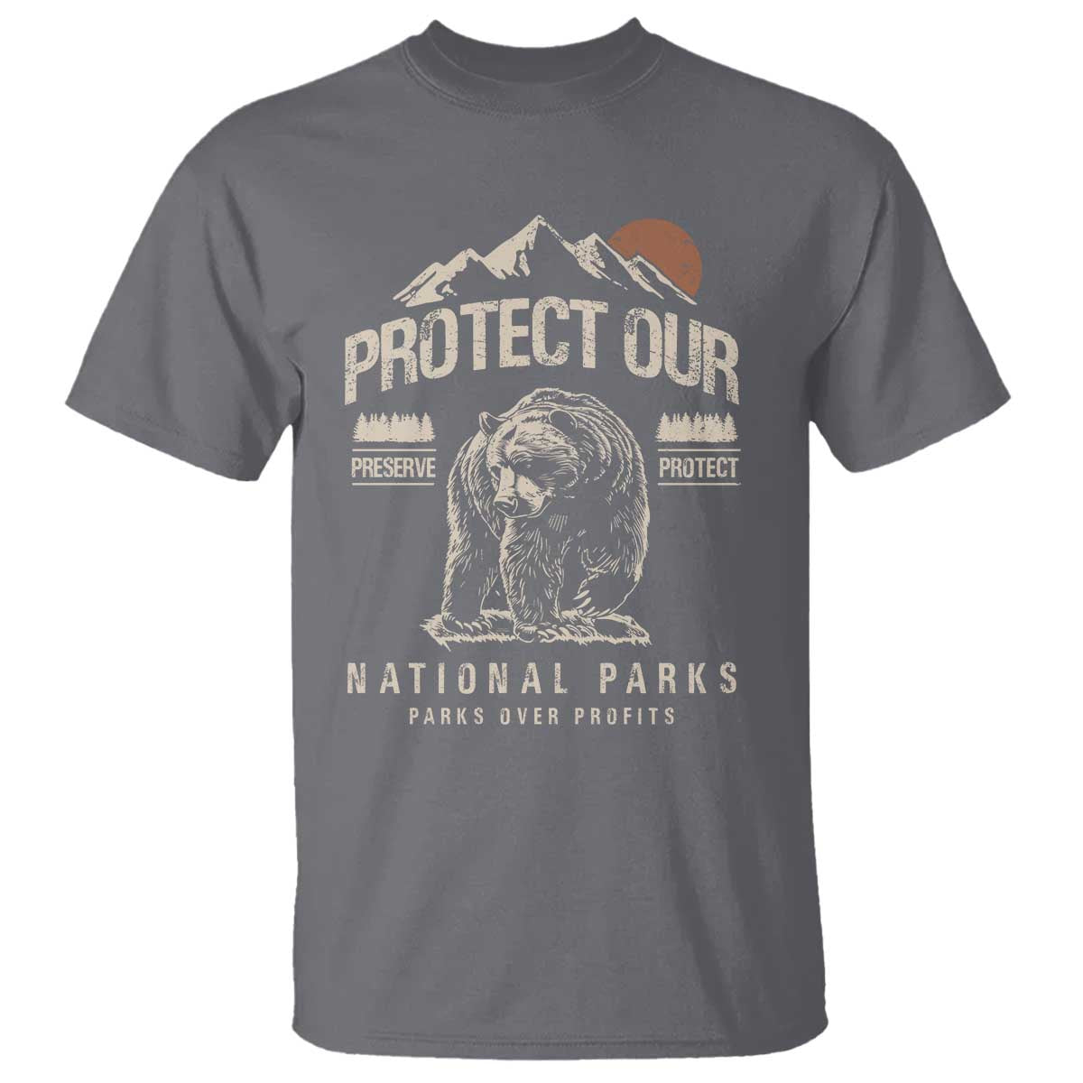 Protect Our National Parks T Shirt TS10 Charcoal Print Your Wear