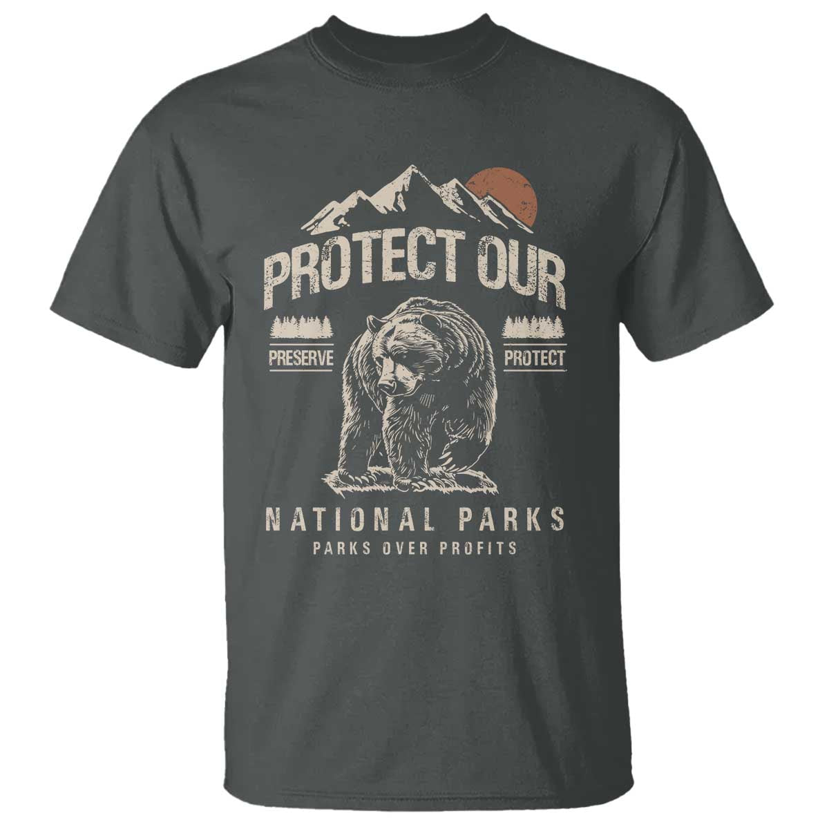 Protect Our National Parks T Shirt TS10 Dark Heather Print Your Wear