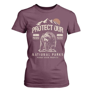 Protect Our National Parks T Shirt For Women TS10 Maroon Print Your Wear