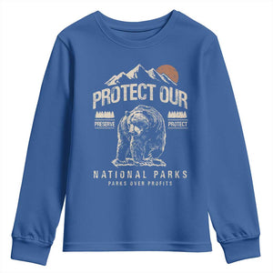 Protect Our National Parks Youth Sweatshirt TS10 Royal Blue Print Your Wear