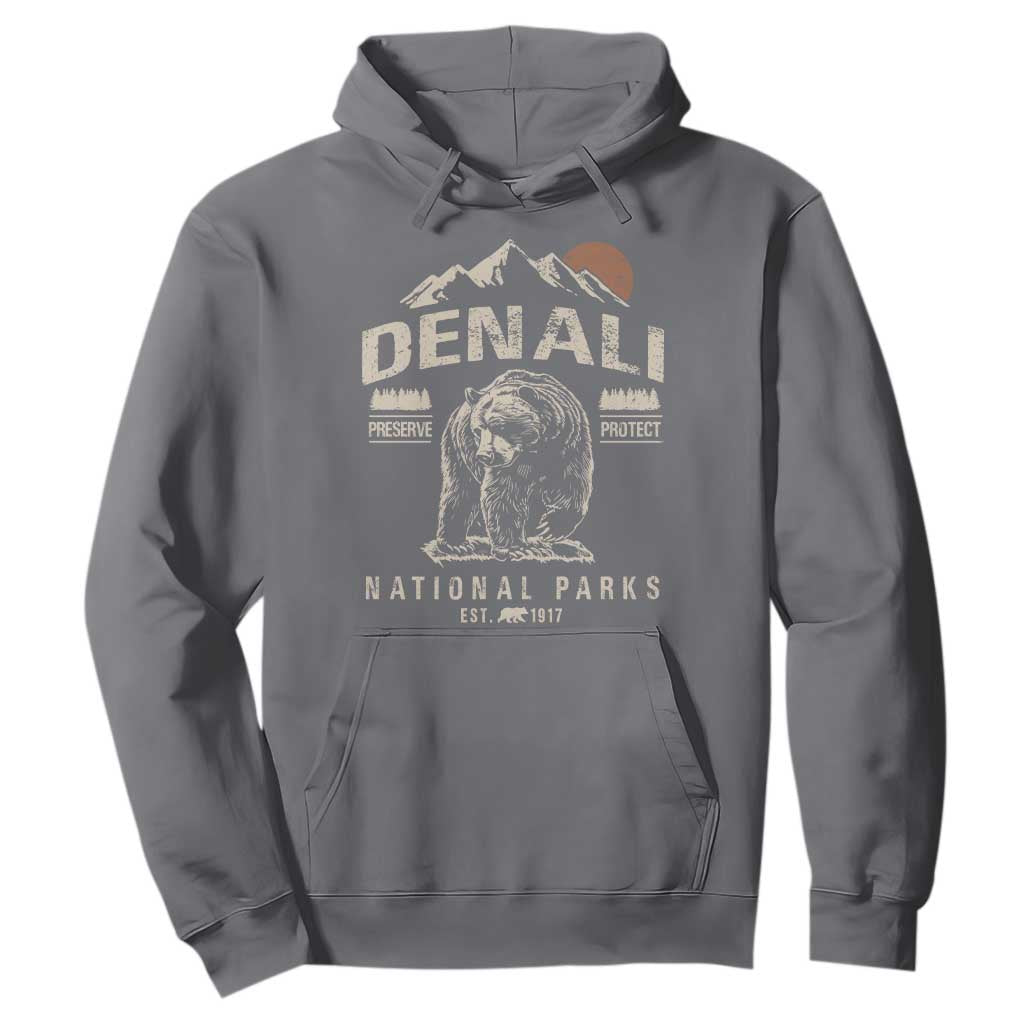 Denali National Park Hoodie Alaska Mountain Mountain Camping Hiking Mountaineering TS10 Charcoal Print Your Wear