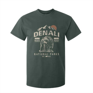 Denali National Park T Shirt For Kid Alaska Mountain Mountain Camping Hiking Mountaineering TS10 Dark Forest Green Print Your Wear