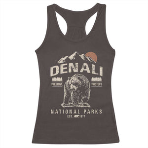 Denali National Park Racerback Tank Top Alaska Mountain Mountain Camping Hiking Mountaineering TS10 Dark Chocolate Print Your Wear