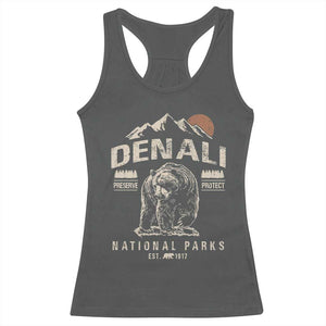 Denali National Park Racerback Tank Top Alaska Mountain Mountain Camping Hiking Mountaineering TS10 Dark Heather Print Your Wear