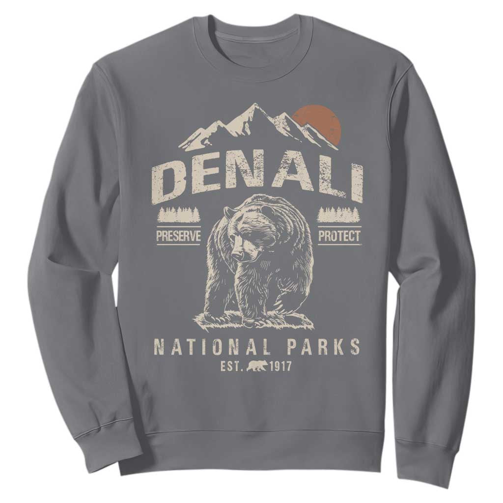 Denali National Park Sweatshirt Alaska Mountain Mountain Camping Hiking Mountaineering TS10 Charcoal Print Your Wear