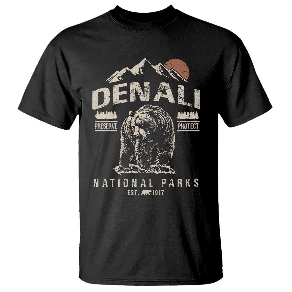 Denali National Park T Shirt Alaska Mountain Mountain Camping Hiking Mountaineering TS10 Black Print Your Wear