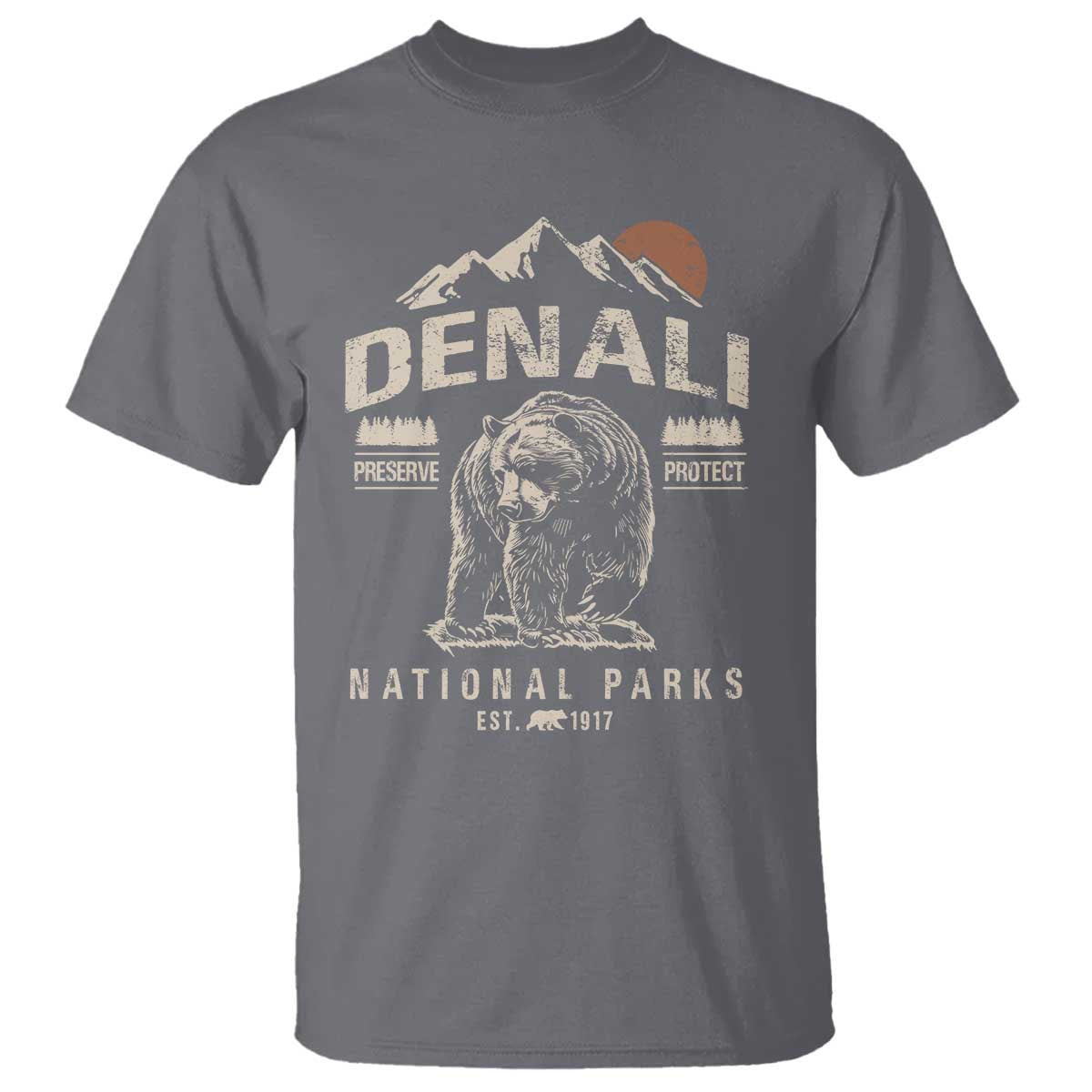 Denali National Park T Shirt Alaska Mountain Mountain Camping Hiking Mountaineering TS10 Charcoal Print Your Wear