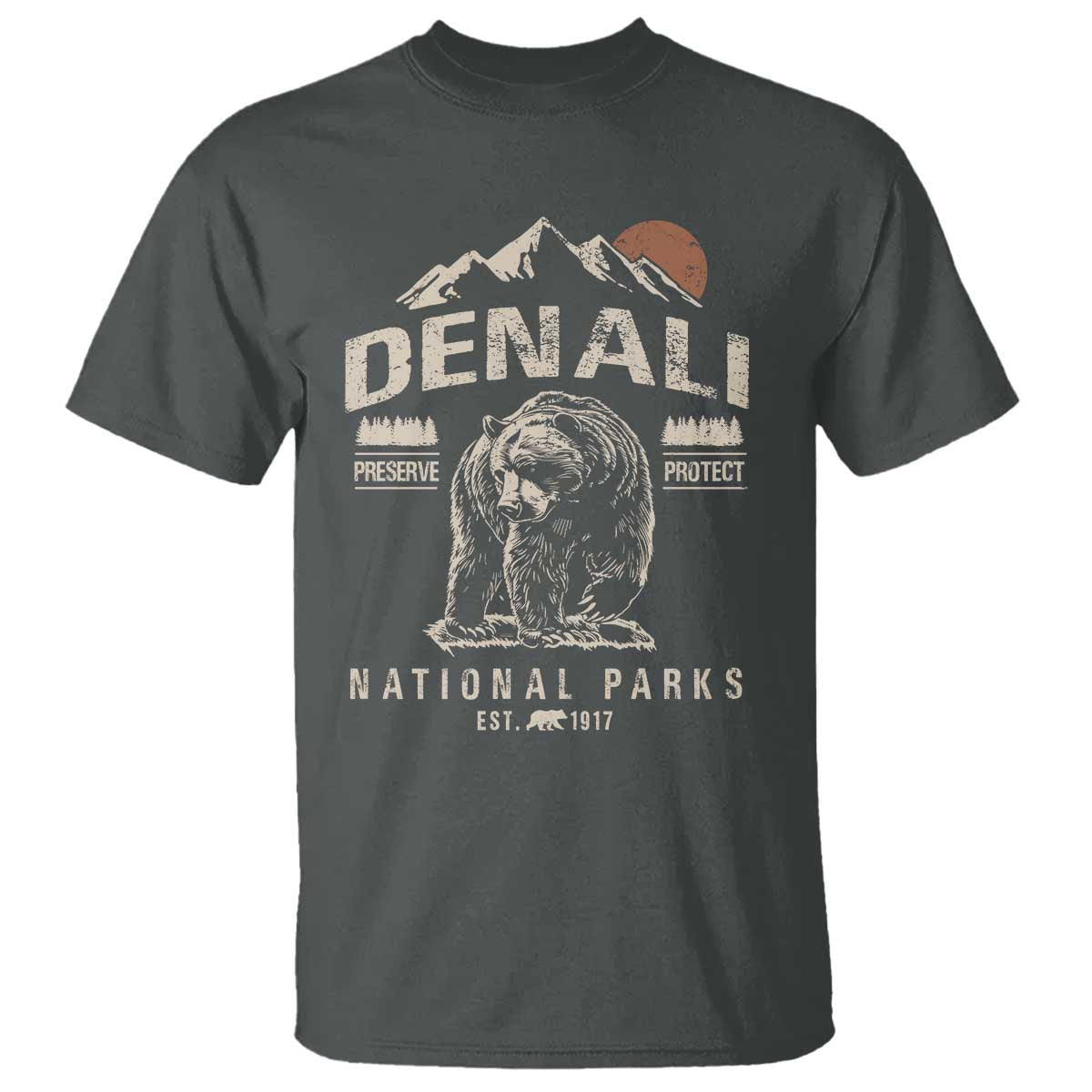 Denali National Park T Shirt Alaska Mountain Mountain Camping Hiking Mountaineering TS10 Dark Heather Print Your Wear
