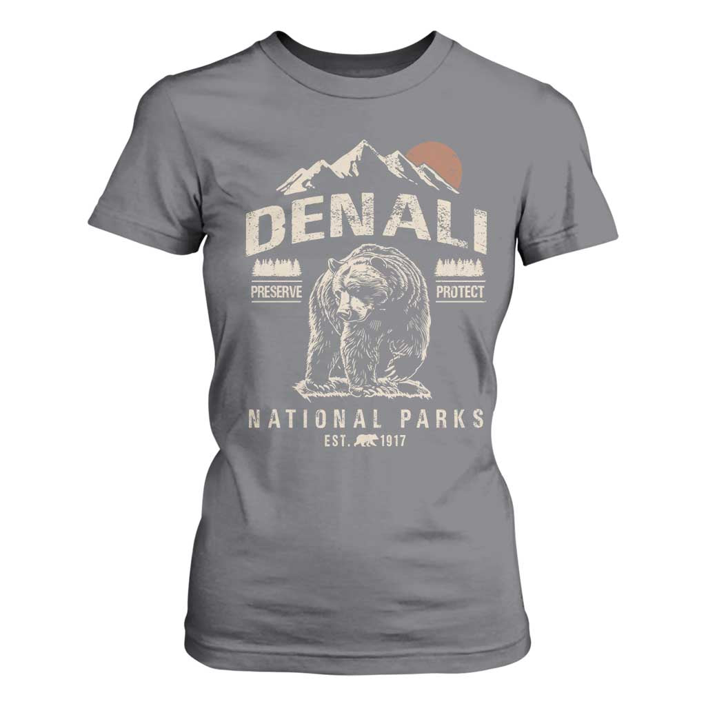 Denali National Park T Shirt For Women Alaska Mountain Mountain Camping Hiking Mountaineering TS10 Charcoal Print Your Wear