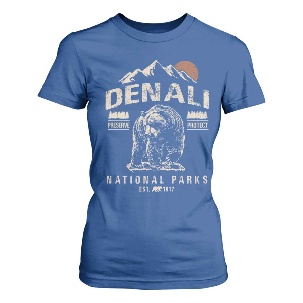 Denali National Park T Shirt For Women Alaska Mountain Mountain Camping Hiking Mountaineering TS10 Royal Blue Print Your Wear