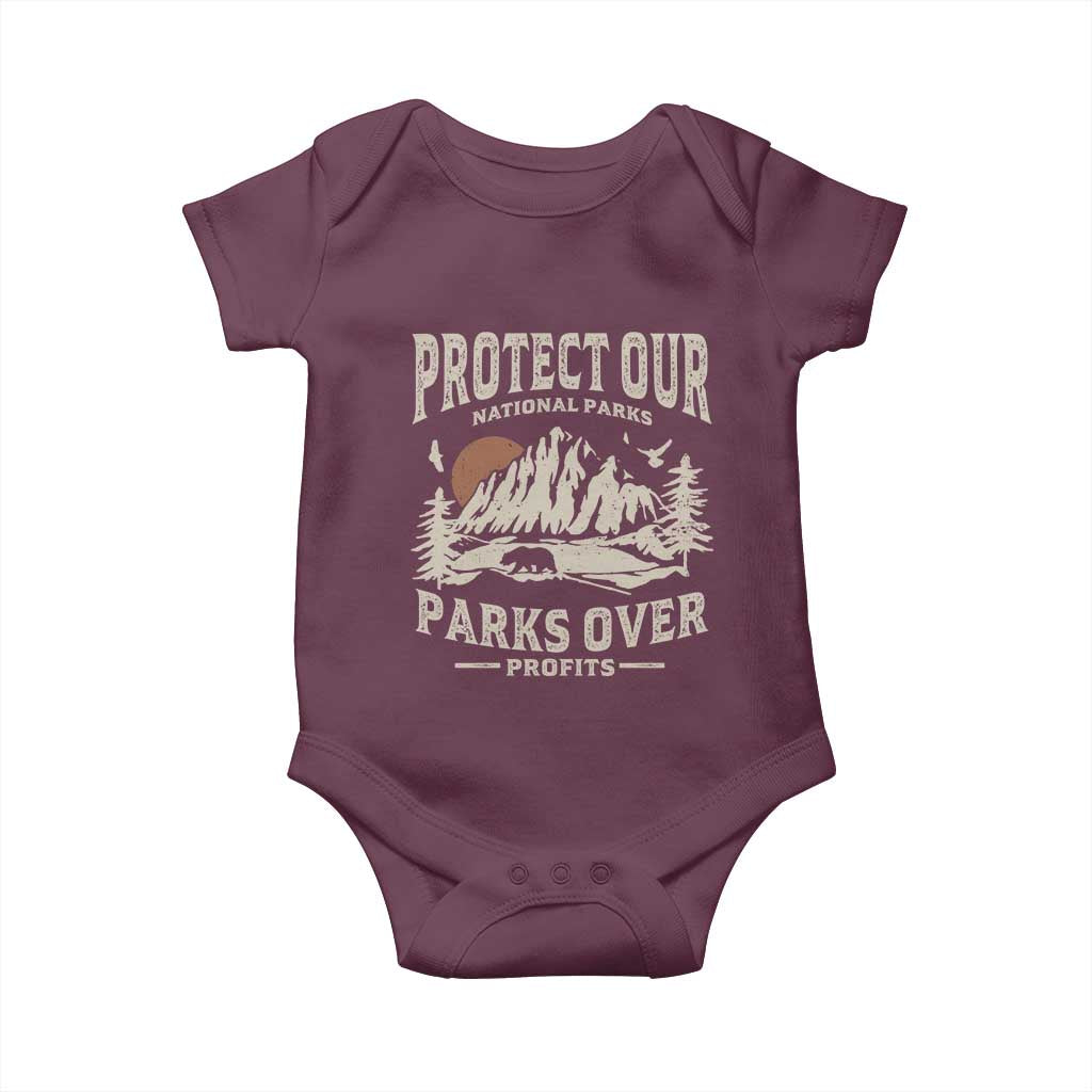 Protect Our National Parks Baby Onesie Camping Hiking TS10 Maroon Print Your Wear