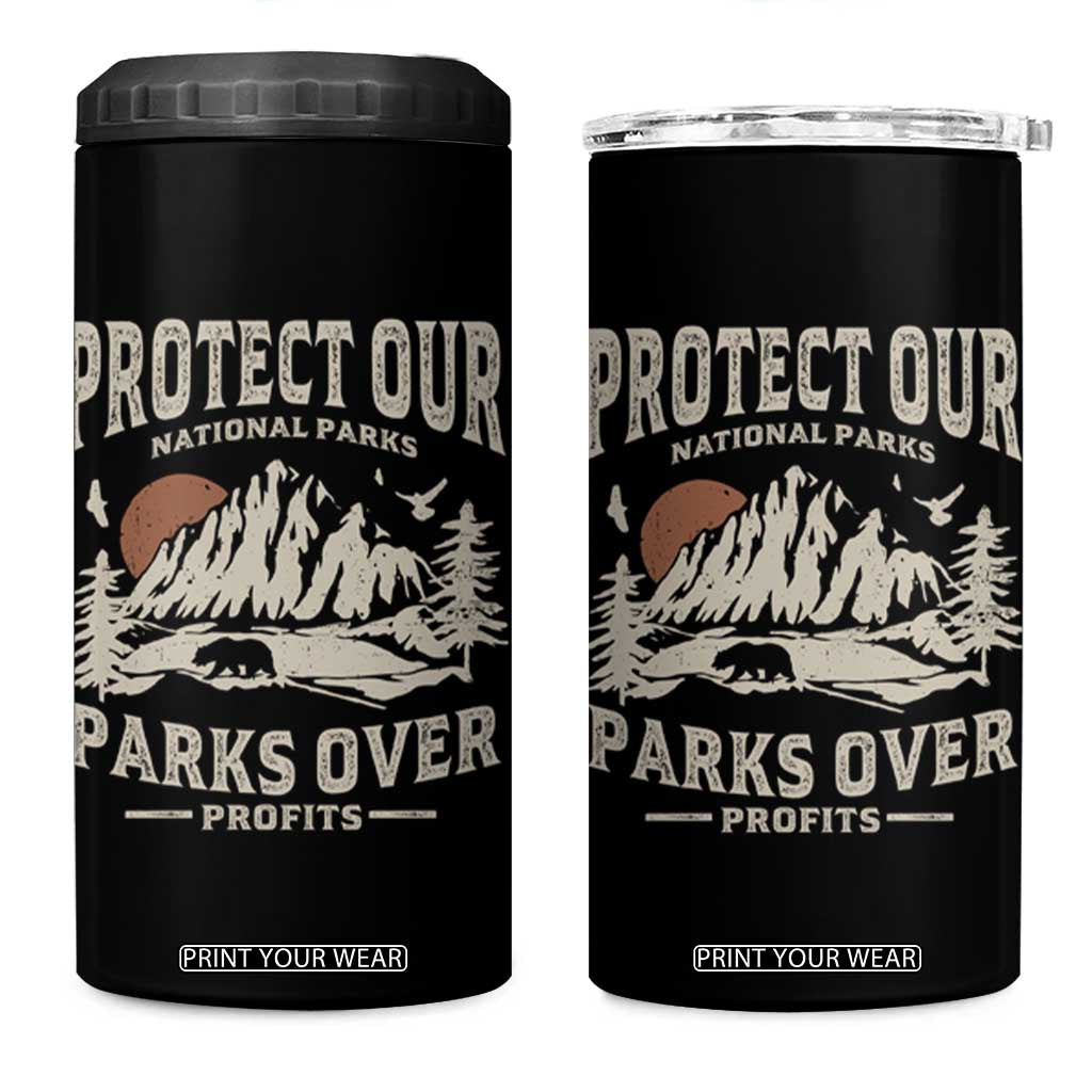 Protect Our National Parks 4 in 1 Can Cooler Tumbler Camping Hiking TS10 One Size: 16 oz Black Print Your Wear