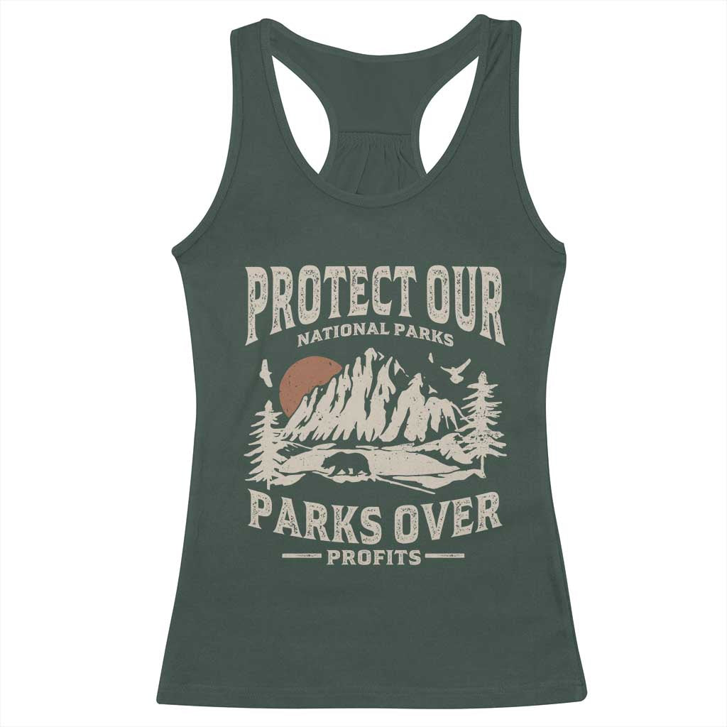Protect Our National Parks Racerback Tank Top Camping Hiking TS10 Dark Forest Green Print Your Wear
