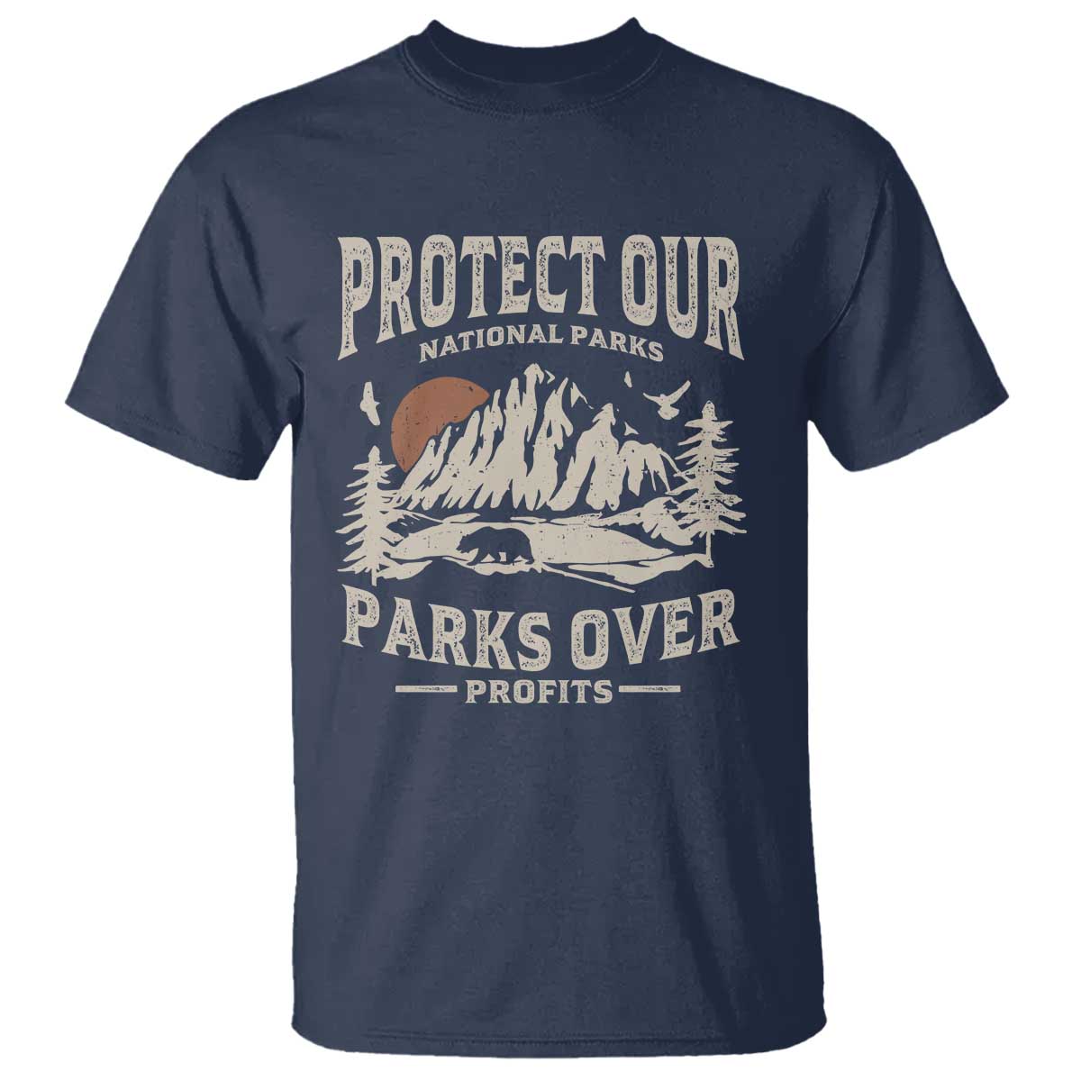 Protect Our National Parks T Shirt Camping Hiking TS10 Navy Print Your Wear