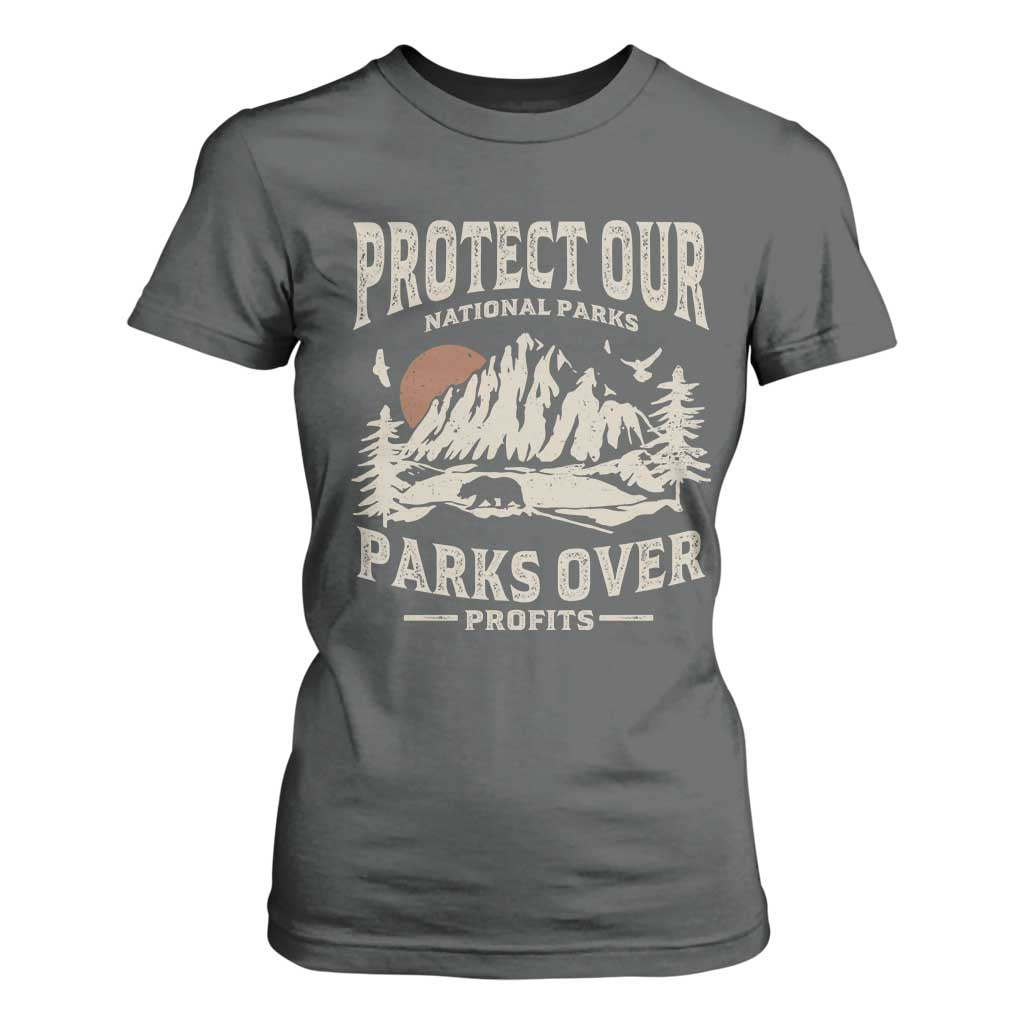Protect Our National Parks T Shirt For Women Camping Hiking TS10 Dark Heather Print Your Wear