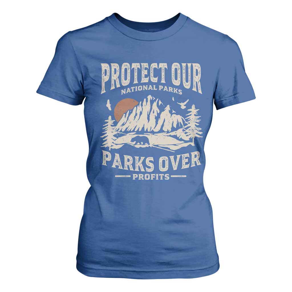 Protect Our National Parks T Shirt For Women Camping Hiking TS10 Royal Blue Print Your Wear