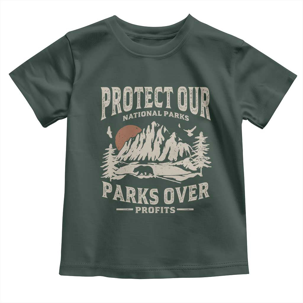 Protect Our National Parks Toddler T Shirt Camping Hiking TS10 Dark Forest Green Print Your Wear