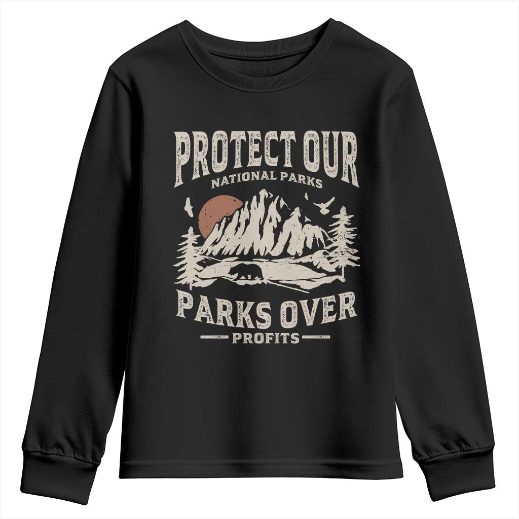 Protect Our National Parks Youth Sweatshirt Camping Hiking TS10 Black Print Your Wear