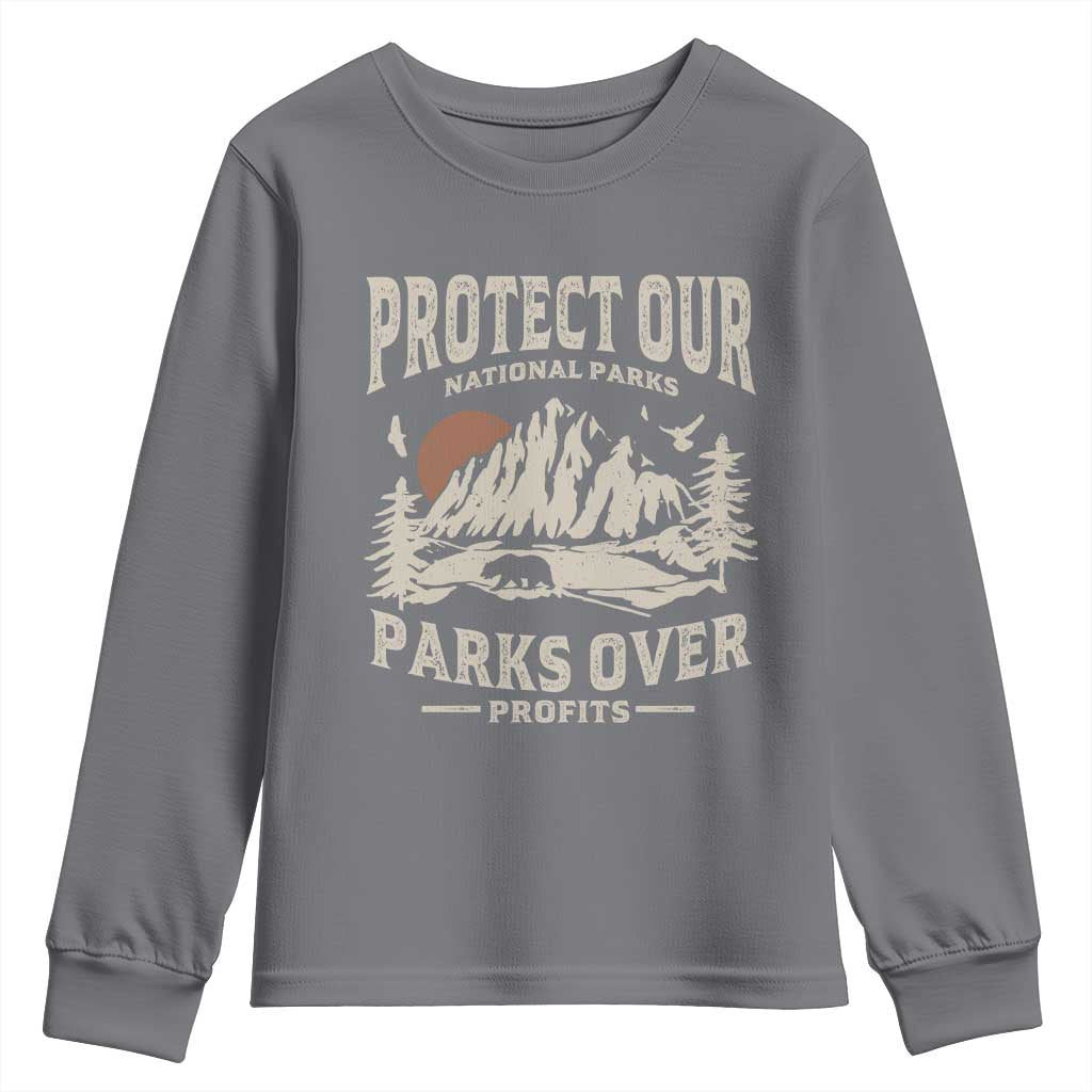 Protect Our National Parks Youth Sweatshirt Camping Hiking TS10 Charcoal Print Your Wear