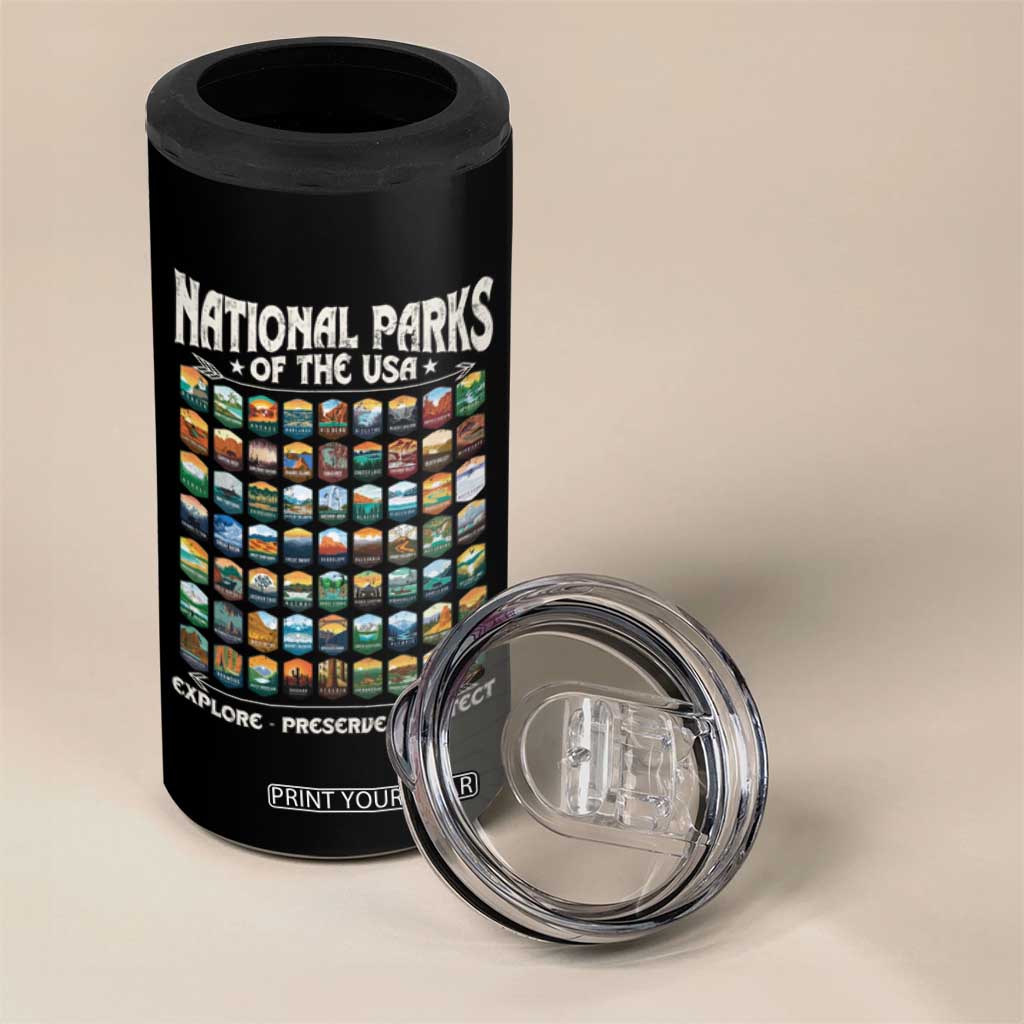 Protect Our National Parks 4 in 1 Can Cooler Tumbler 63 Parks Over Profits Camping Hiking Sunrise Pine Tree TS10 Print Your Wear