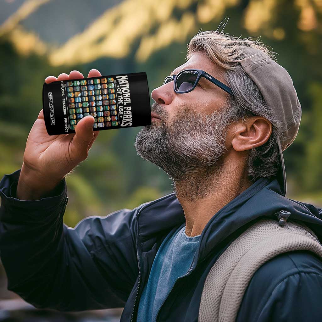 Protect Our National Parks 4 in 1 Can Cooler Tumbler 63 Parks Over Profits Camping Hiking Sunrise Pine Tree TS10 Print Your Wear