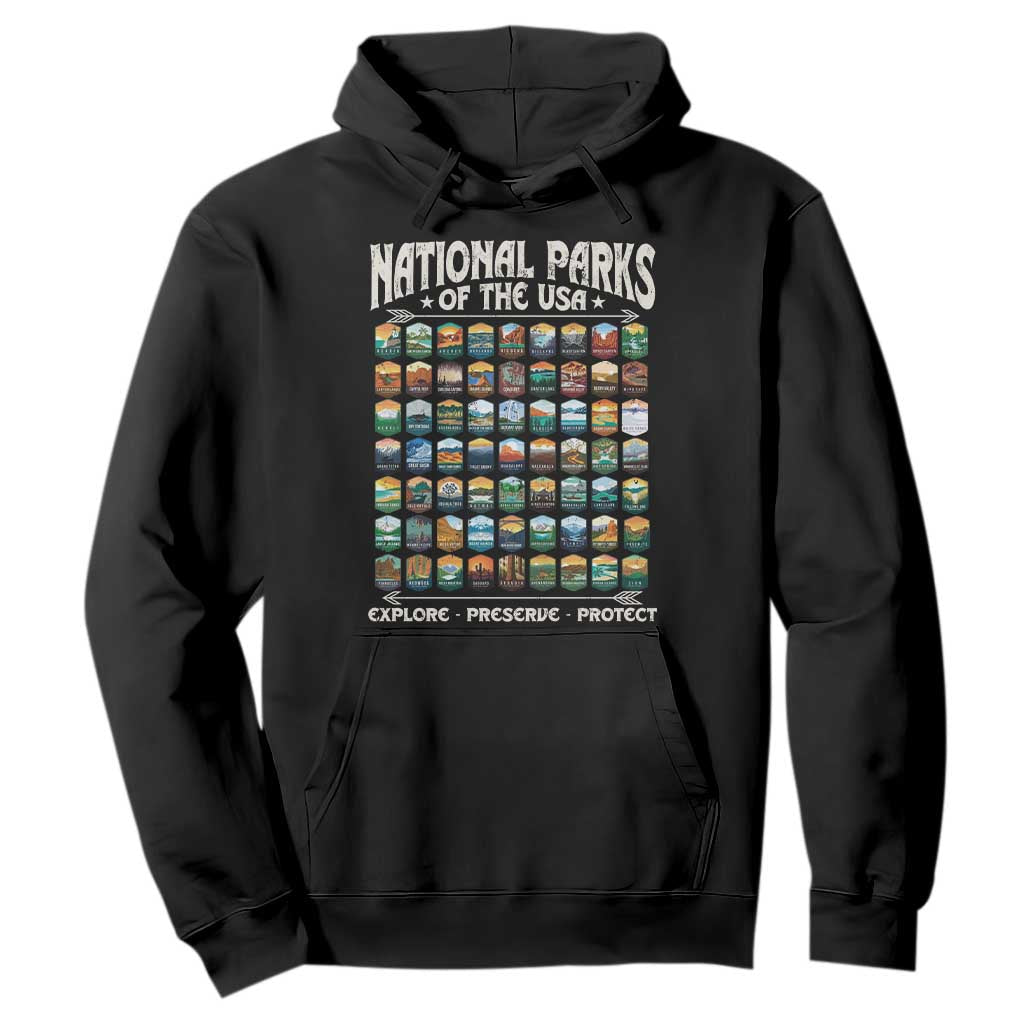 Protect Our National Parks Hoodie 63 Parks Over Profits Camping Hiking Sunrise Pine Tree TS10 Black Print Your Wear