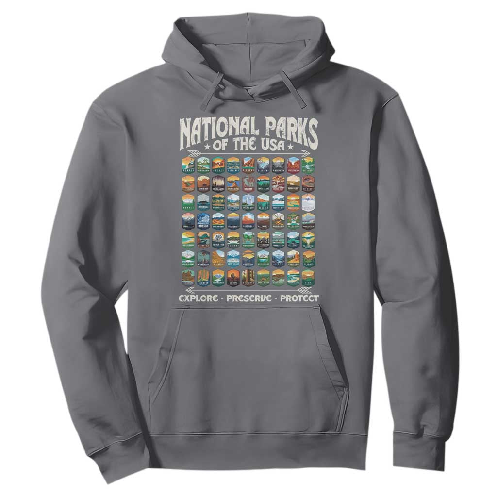 Protect Our National Parks Hoodie 63 Parks Over Profits Camping Hiking Sunrise Pine Tree TS10 Charcoal Print Your Wear