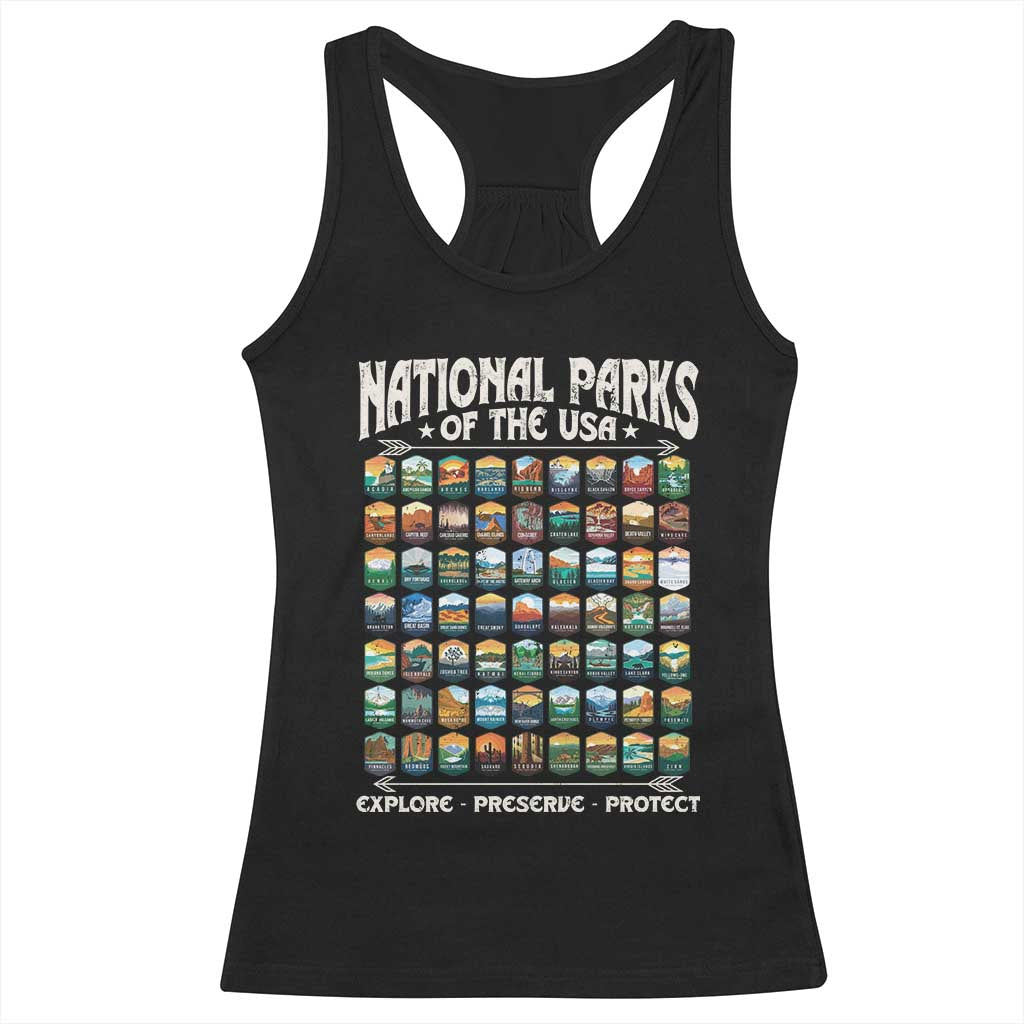 Protect Our National Parks Racerback Tank Top 63 Parks Over Profits Camping Hiking Sunrise Pine Tree TS10 Print Your Wear
