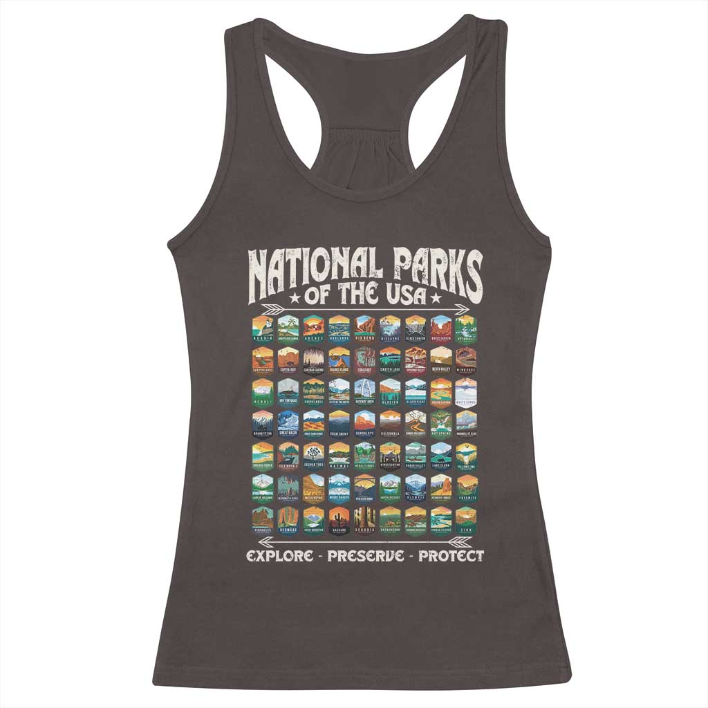 Protect Our National Parks Racerback Tank Top 63 Parks Over Profits Camping Hiking Sunrise Pine Tree TS10 Print Your Wear