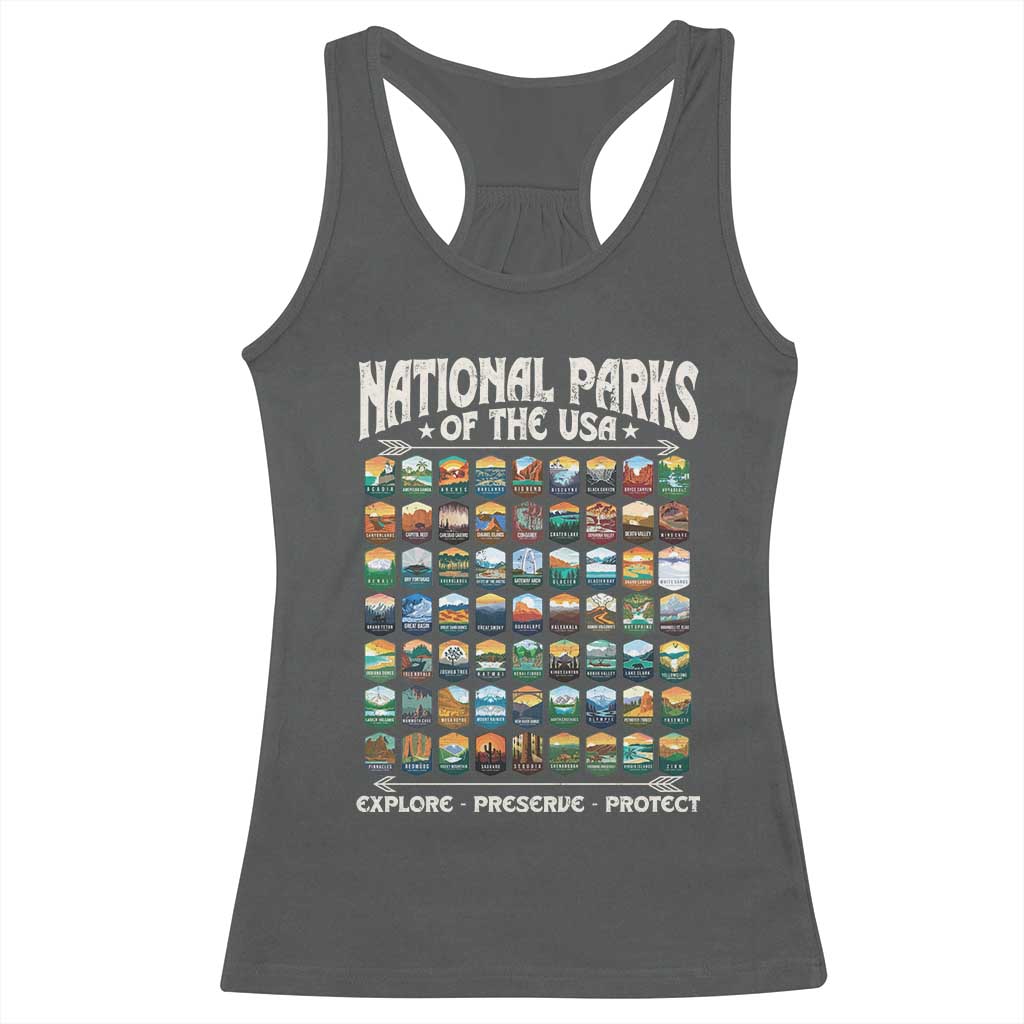 Protect Our National Parks Racerback Tank Top 63 Parks Over Profits Camping Hiking Sunrise Pine Tree TS10 Print Your Wear