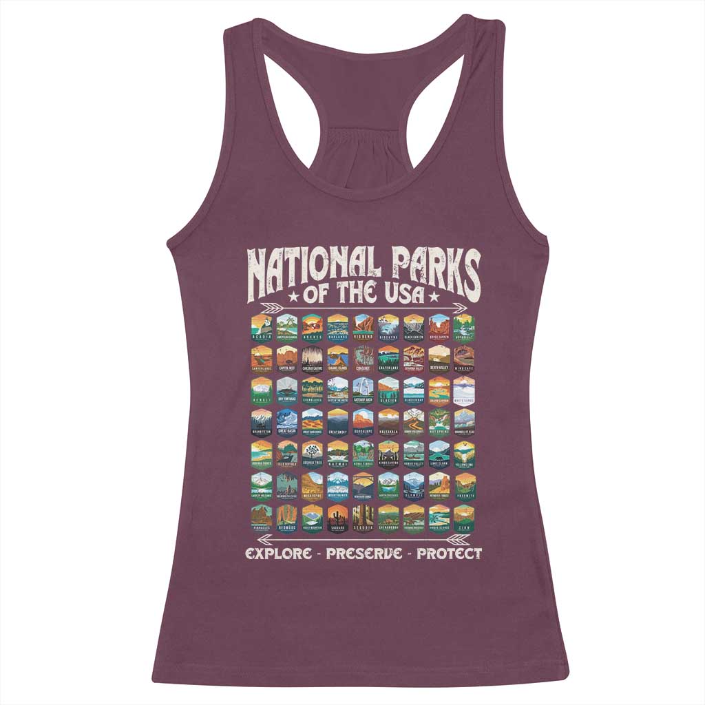 Protect Our National Parks Racerback Tank Top 63 Parks Over Profits Camping Hiking Sunrise Pine Tree TS10 Print Your Wear
