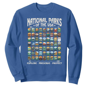 Protect Our National Parks Sweatshirt 63 Parks Over Profits Camping Hiking Sunrise Pine Tree TS10 Royal Blue Print Your Wear