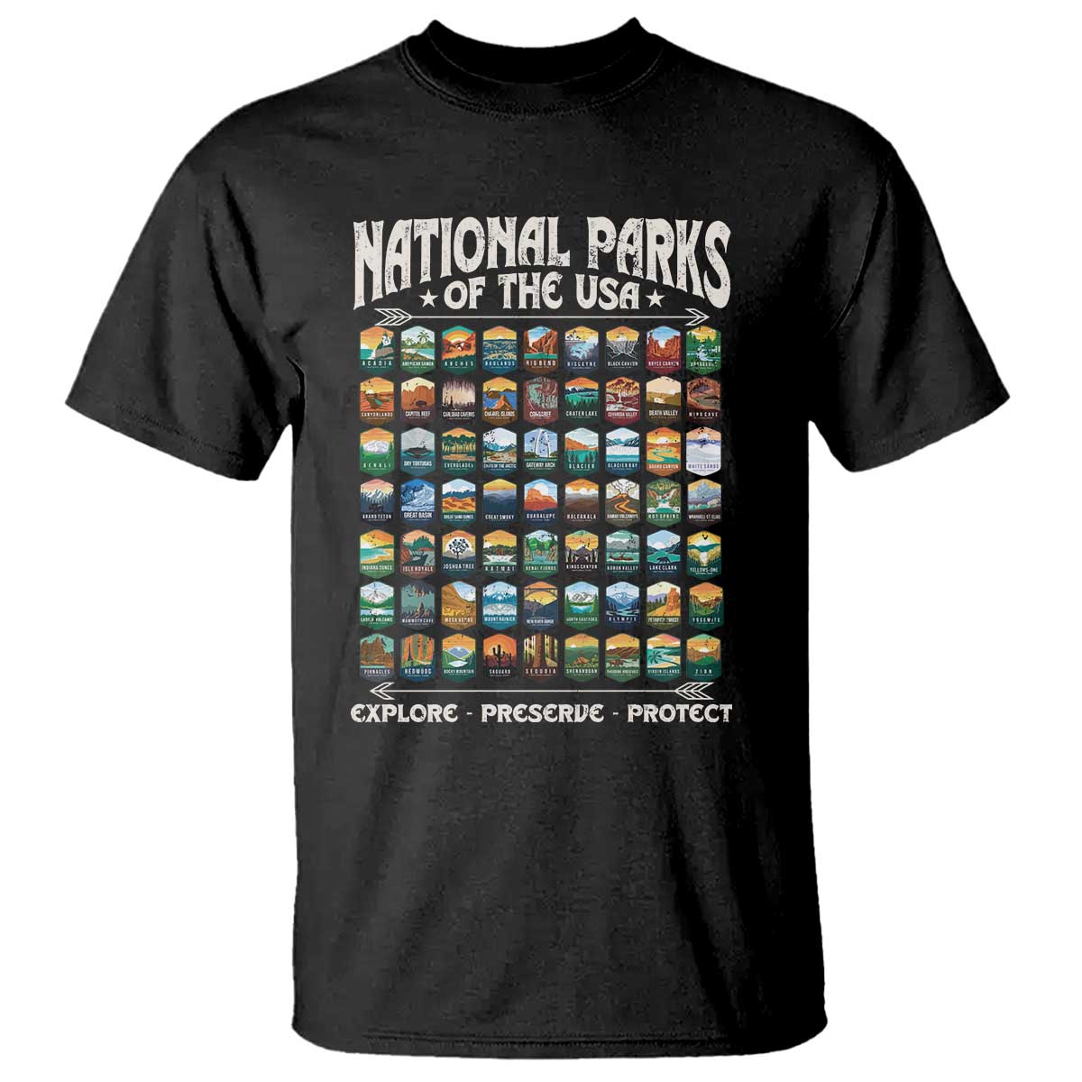 Protect Our National Parks T Shirt 63 Parks Over Profits Camping Hiking Sunrise Pine Tree TS10 Black Print Your Wear