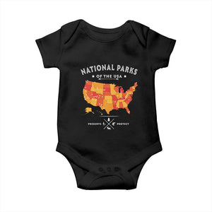 Protect Our National Parks Baby Onesie Of The Usa Map NPS TS10 Black Print Your Wear