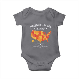 Protect Our National Parks Baby Onesie Of The Usa Map NPS TS10 Charcoal Print Your Wear