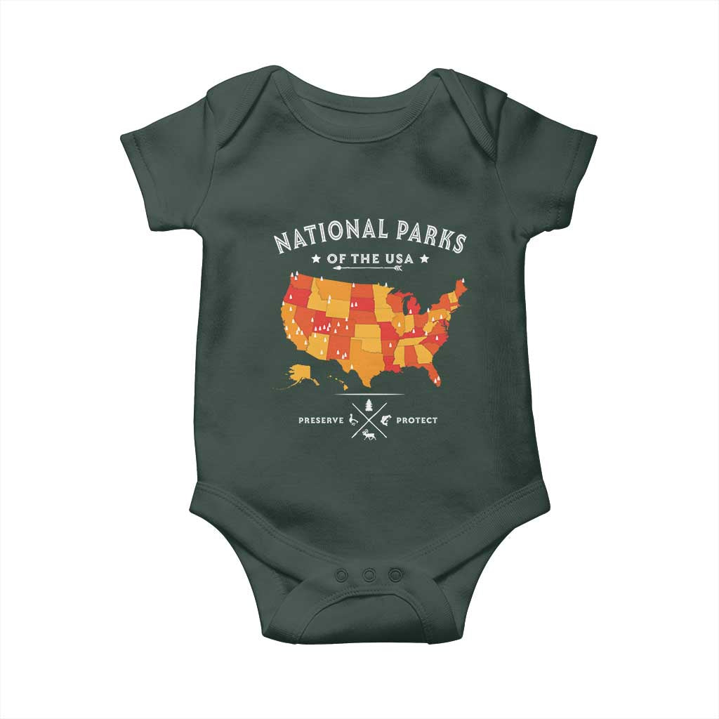 Protect Our National Parks Baby Onesie Of The Usa Map NPS TS10 Print Your Wear